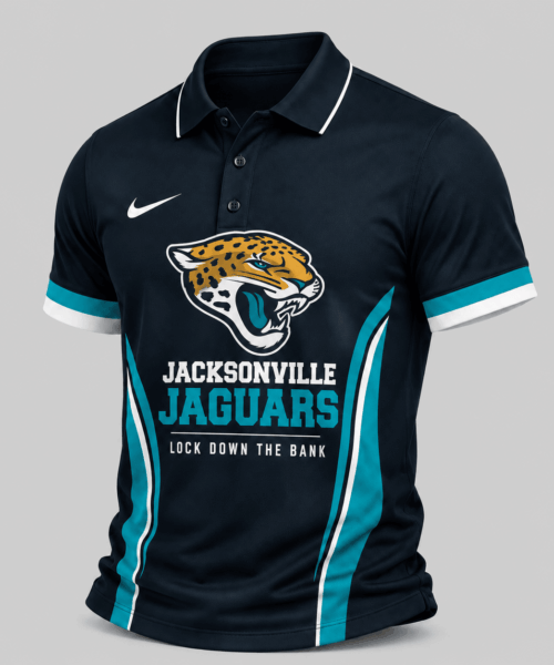 Jacksonville Jaguars NFL Side Stripe Mascot Polo Shirt