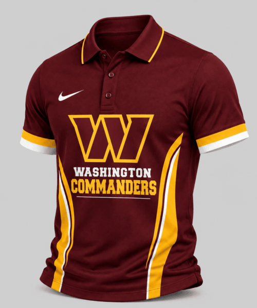Washington Commanders NFL Side Stripe Mascot Polo Shirt