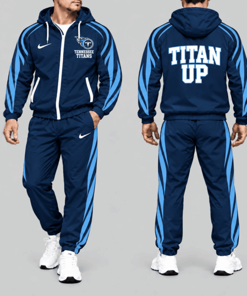 Tennessee Titans NFL Side Stripe Hooded Tracksuit Set