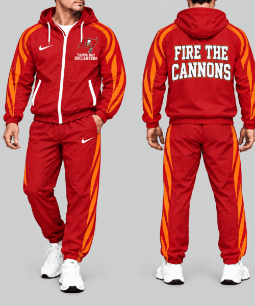 Tampa Bay Buccaneers NFL Side Stripe Hooded Tracksuit Set