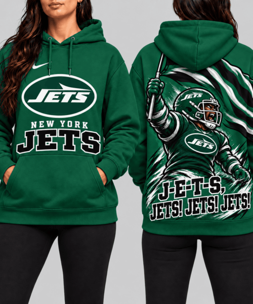 New York Jets NFL Mascot Flag Back Print Hoodie