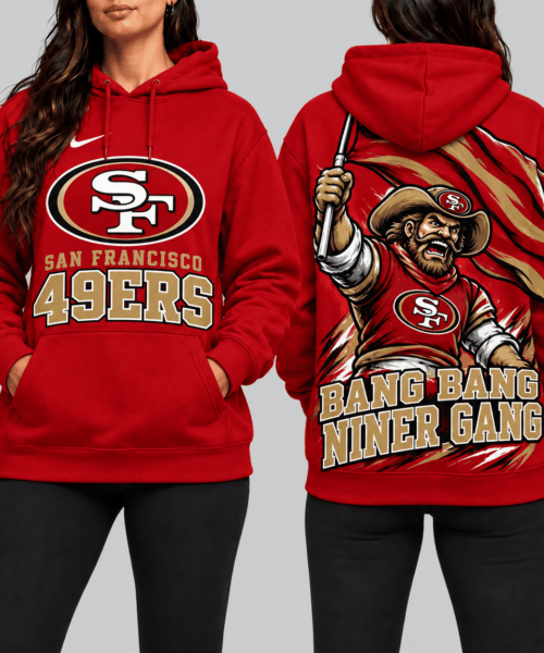 San Francisco 49ers NFL Mascot Flag Back Print Hoodie