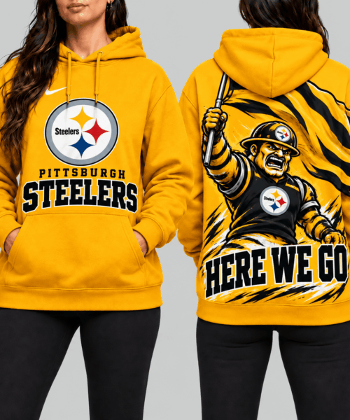 Pittsburgh Steelers NFL Mascot Flag Back Print Hoodie
