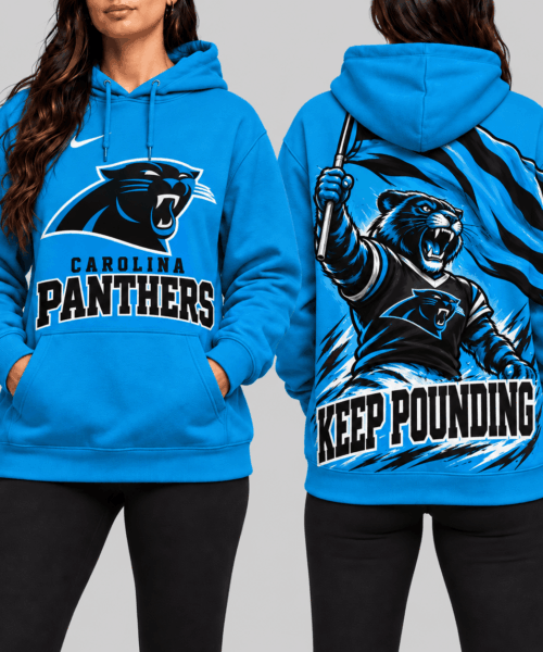 Carolina Panthers NFL Mascot Flag Back Print Hoodie