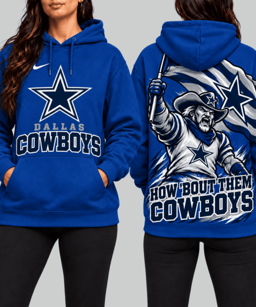 Dallas Cowboys NFL Mascot Flag Back Print Hoodie