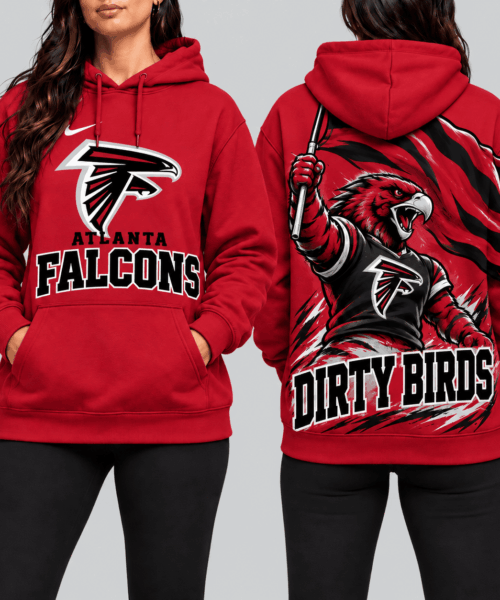 Atlanta Falcons NFL Mascot Flag Back Print Hoodie