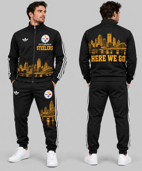 Pittsburgh Steelers NFL City Skyline Track Jacket Jogger Set