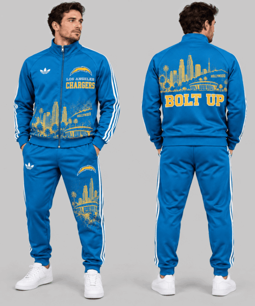 Los Angeles Chargers NFL City Skyline Track Jacket Jogger Set