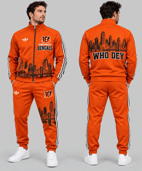 Cincinnati Bengals NFL City Skyline Track Jacket Jogger Set