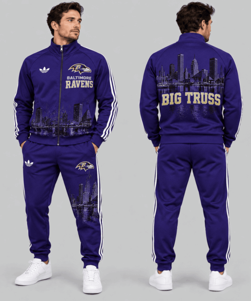 Baltimore Ravens NFL City Skyline Track Jacket Jogger Set