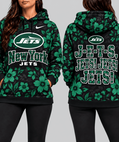 New York Jets NFL Golden Floral Hoodie