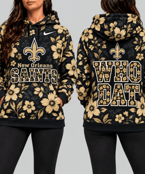 New Orleans Saints NFL Golden Floral Hoodie