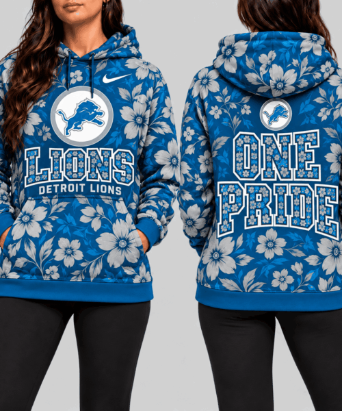 Detroit Lions NFL Golden Floral Hoodie