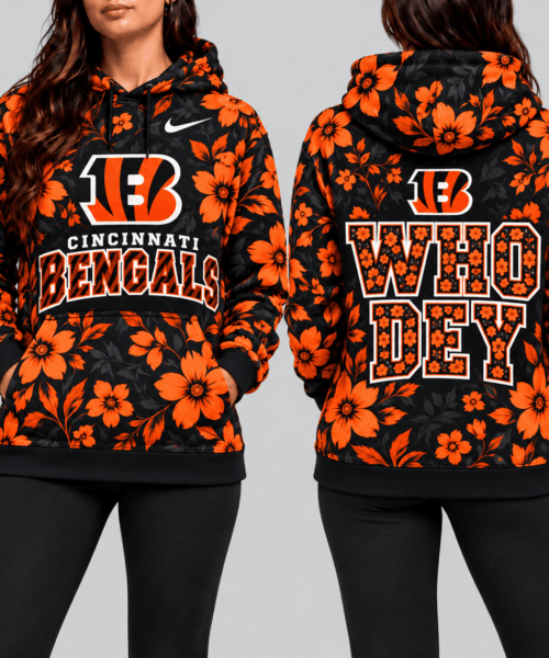 Cincinnati Bengals NFL Golden Floral Hoodie
