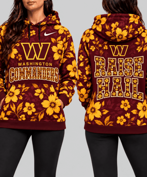 Washington Commanders NFL Golden Floral Hoodie
