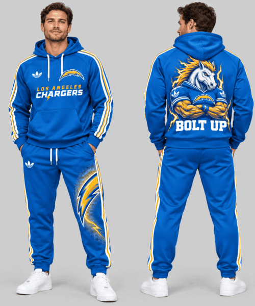 Los Angeles Chargers NFL Mascot Back Print Tracksuit Set