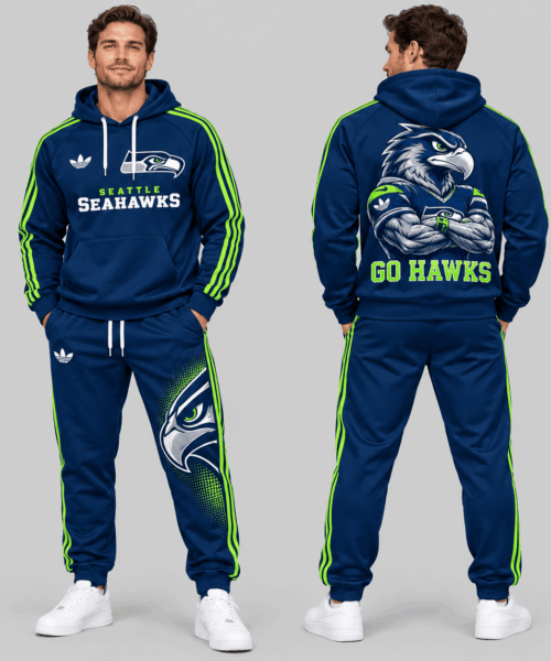 Seattle Seahawks NFL Mascot Back Print Tracksuit Set