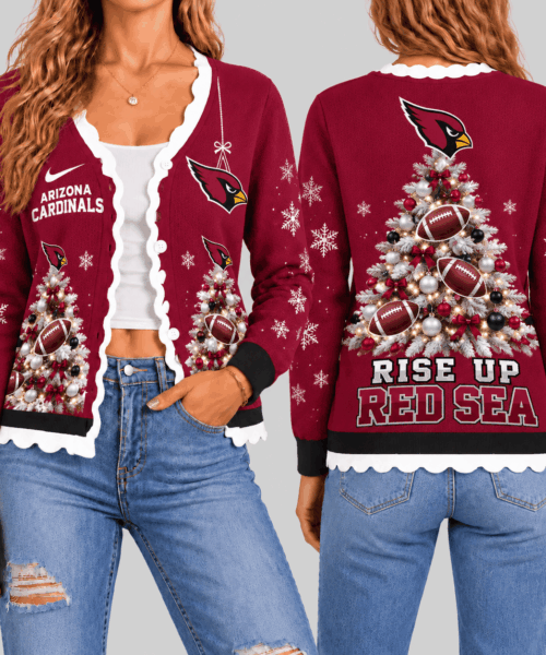 Arizona Cardinals NFL Christmas Tree Knit Cardigan