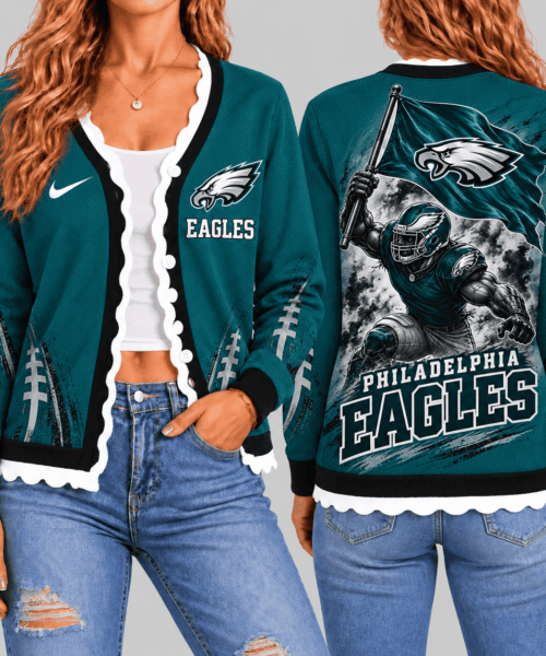 Philadelphia Eagles NFL Warrior Flag Knit Cardigan