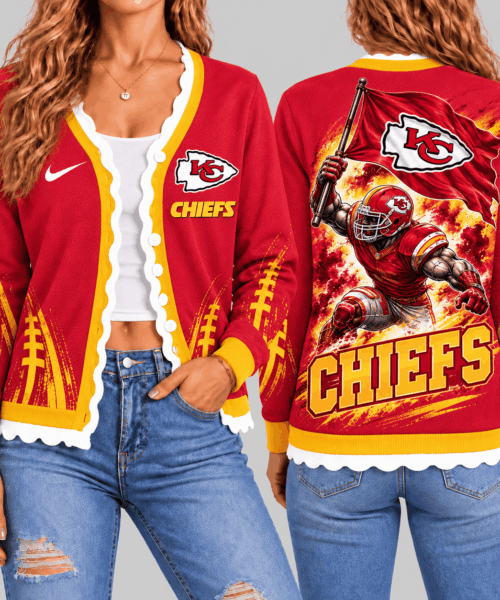 Kansas City Chiefs NFL Warrior Flag Knit Cardigan