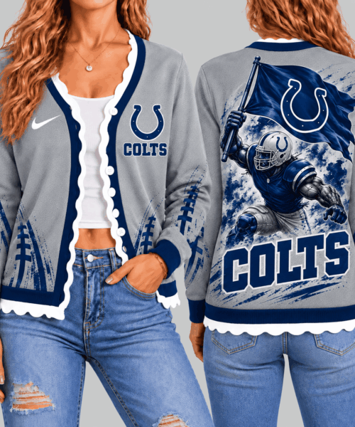 Indianapolis Colts NFL Warrior Flag Knit Cardigan