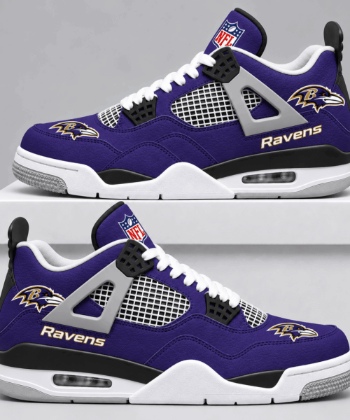 Baltimore Ravens NFL Retro Game Day AJ4 Shoes