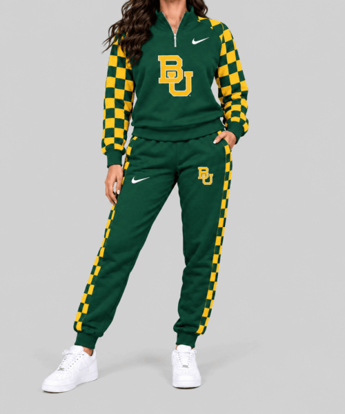 Baylor Bears NCAA Checkerboard Sleeve Quarter Zip Set