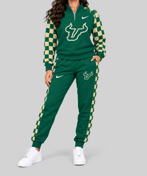 South Florida Bulls NCAA Checkerboard Sleeve Quarter Zip Set