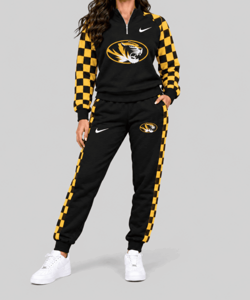 Missouri Tigers NCAA Checkerboard Sleeve Quarter Zip Set