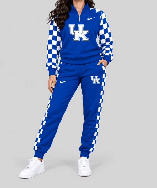 Kentucky Wildcats NCAA Checkerboard Sleeve Quarter Zip Set
