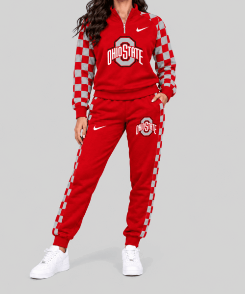Ohio State Buckeyes NCAA Checkerboard Sleeve Quarter Zip Set