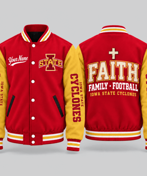 Iowa State Cyclones NCAA Faith Family Football Varsity Jacket