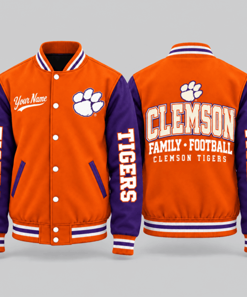 Clemson Tigers NCAA Faith Family Football Varsity Jacket
