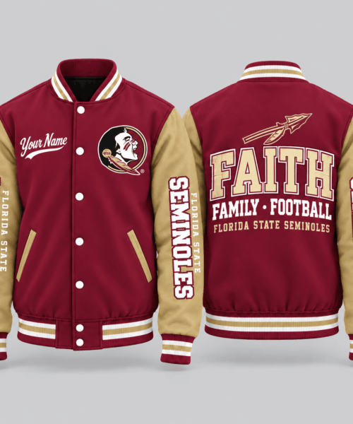 Florida State Seminoles NCAA Faith Family Football Varsity Jacket