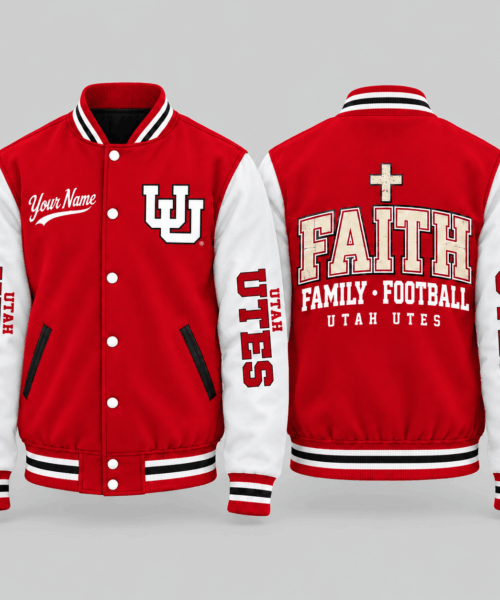 Utah Utes NCAA Faith Family Football Varsity Jacket