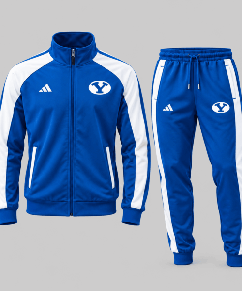 BYU Cougars NCAA Classic Stripe Track Jacket Jogger Set