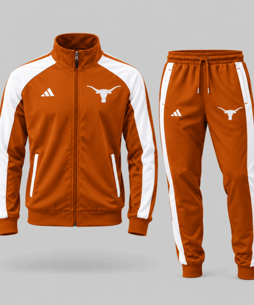 Texas Longhorns NCAA Classic Stripe Track Jacket Jogger Set