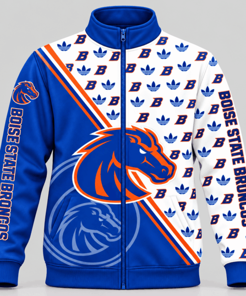 Boise State Broncos NCAA Diagonal Split Logo Pattern Jacket