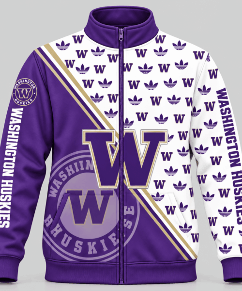 Washington Huskies NCAA Diagonal Split Logo Pattern Jacket