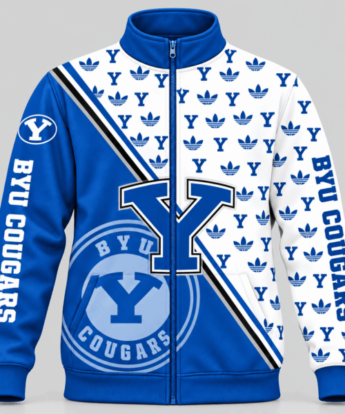 BYU Cougars NCAA Diagonal Split Logo Pattern Jacket