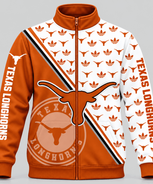 Texas Longhorns NCAA Diagonal Split Logo Pattern Jacket