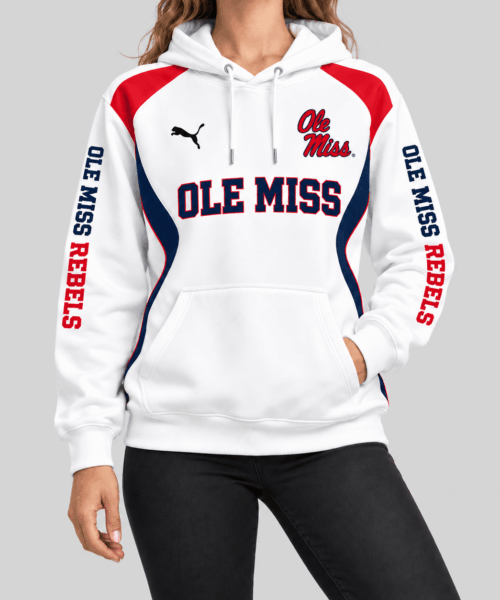 Ole Miss Rebels NCAA Contrast Panel Wordmark Hoodie