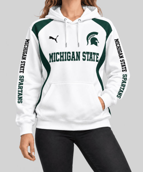 Michigan State Spartans NCAA Contrast Panel Wordmark Hoodie