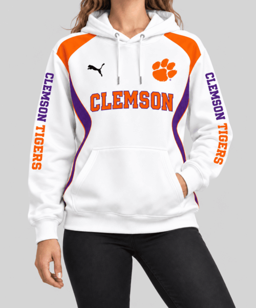 Clemson Tigers NCAA Contrast Panel Wordmark Hoodie