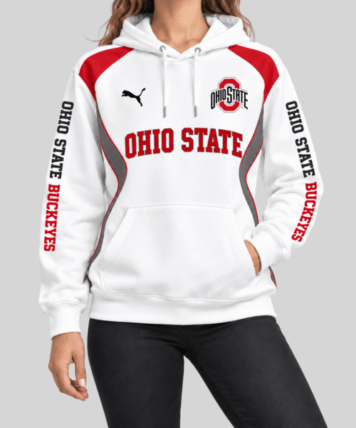 Ohio State Buckeyes NCAA Contrast Panel Wordmark Hoodie