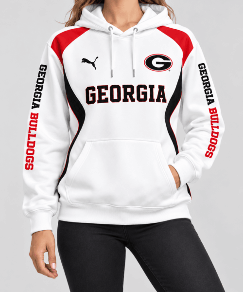 Georgia Bulldogs NCAA Contrast Panel Wordmark Hoodie