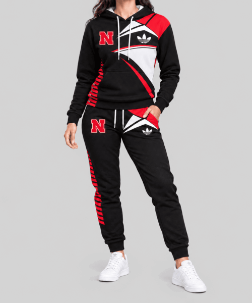 Nebraska Cornhuskers NCAA Geometric Panel Tracksuit Set