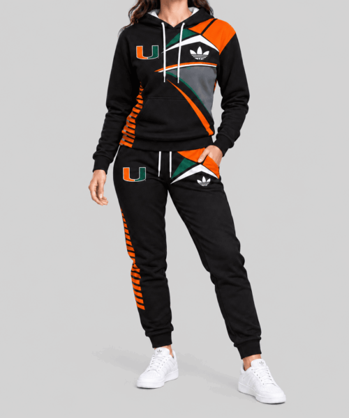 Miami Hurricanes NCAA Geometric Panel Tracksuit Set