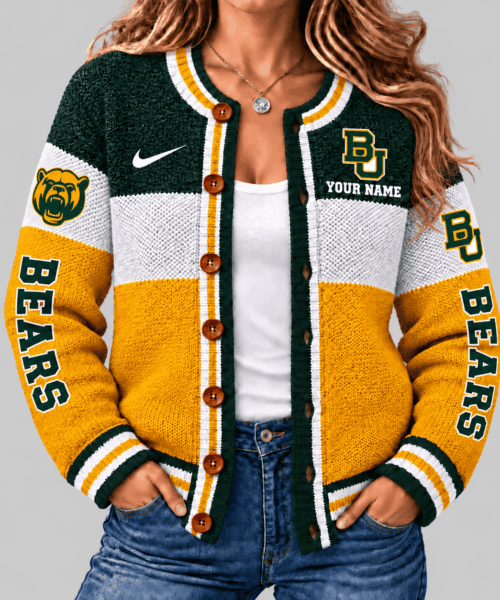 Baylor Bears NCAA Fleece Color Block Cardigan