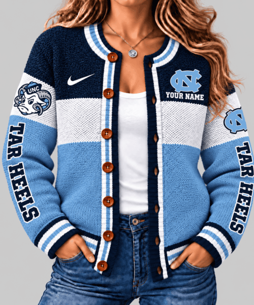 North Carolina Tar Heels NCAA Fleece Color Block Cardigan